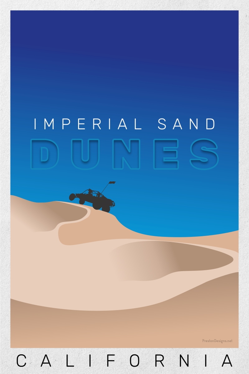 Imperial Dunes California Poster, an Original Digital Abstract Composition by Steven Preston of San Diego California