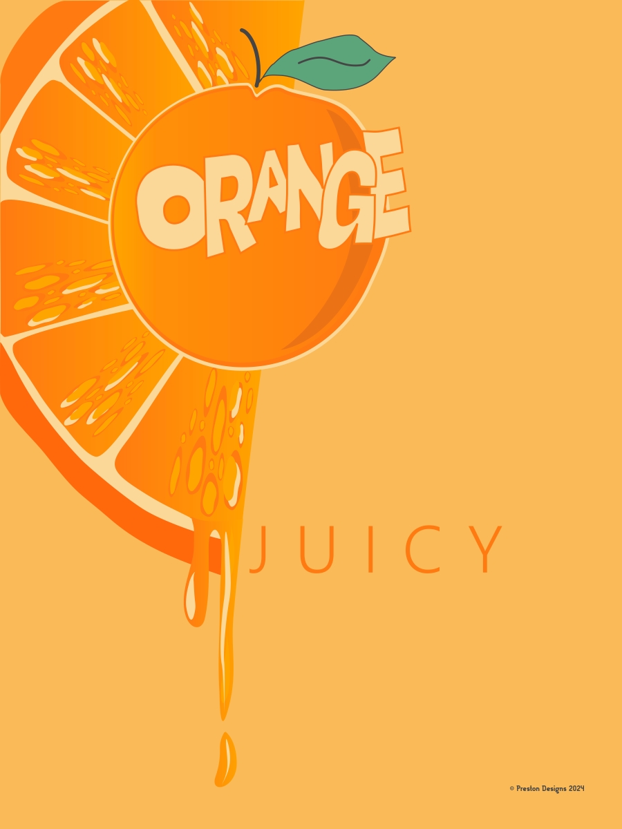 Orange Juicy, an Original Abstract Artwork by Steven Preston of San Diego California