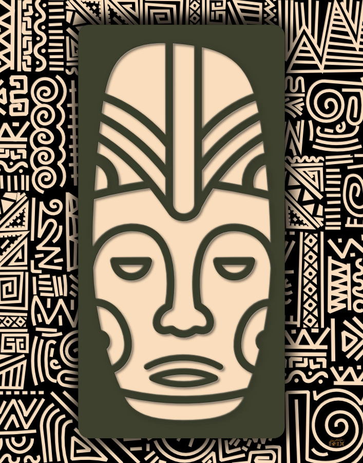tribal mask art by Steven Preston
