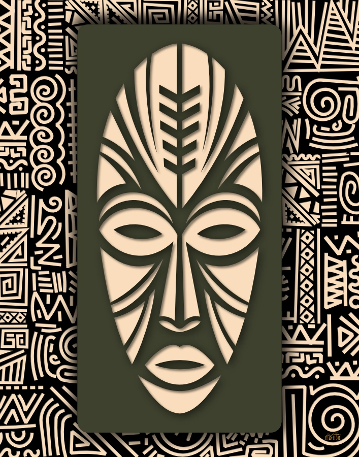 tribal mask art by Steven Preston
