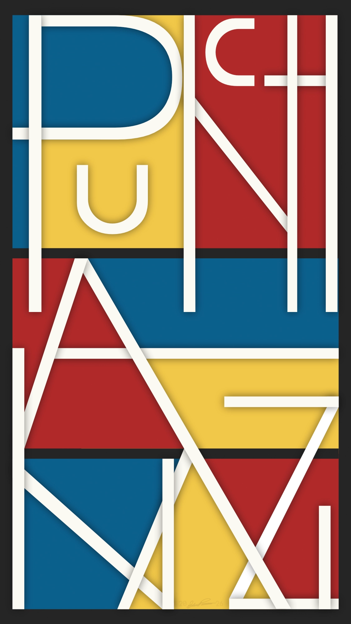 Punch A Nazi, Bauhaus inspired anti-fascist, anti-Nazi, Abstract composition