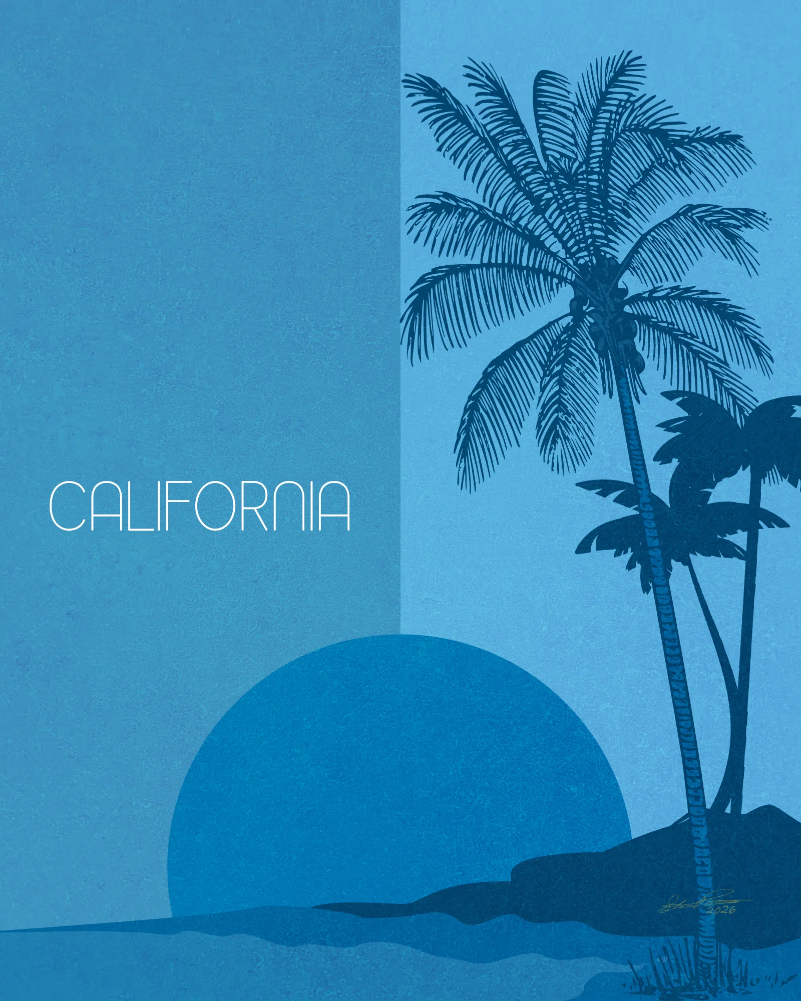 California sunset blue