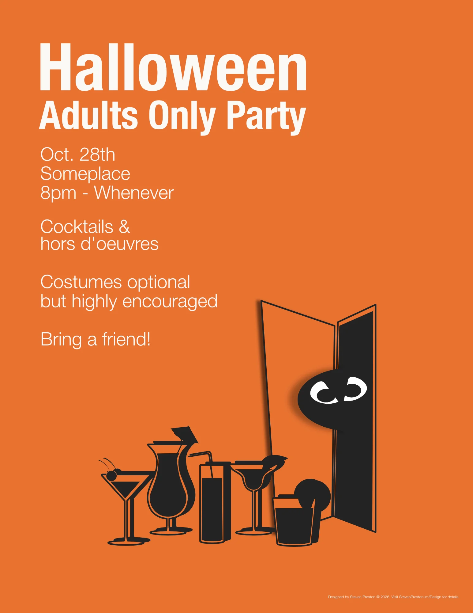 Spooky Party Adults Only Halloween Flyer